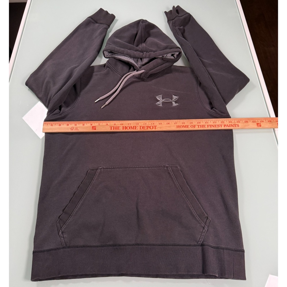 UNDER ARMOUR Solid Gray Cotton Blend Mens Kangaroo Pocket Hoodie - Large - Picture 7 of 12